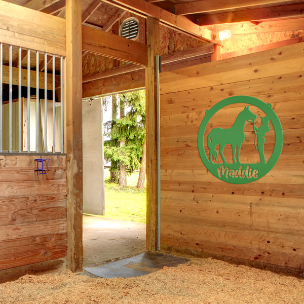 Personalized Horse and Owner Metal Sign-Horse Girl Metal Sign-Horse Themed Decor-Horse Lover