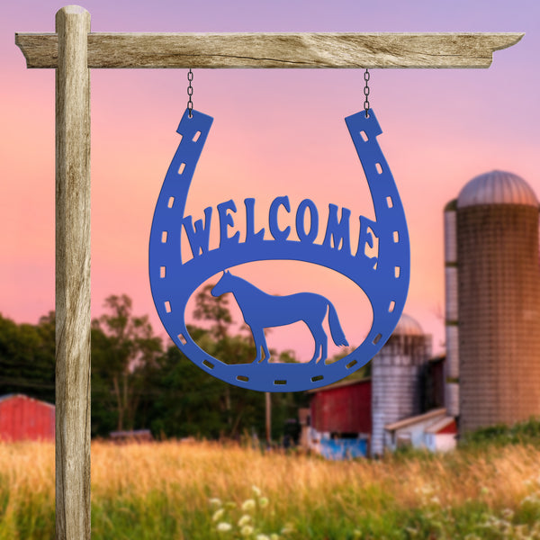 Horse Shoe Welcome Sign, Horse Shoe Art-Horse Barn Wall Decor, Horse Gift