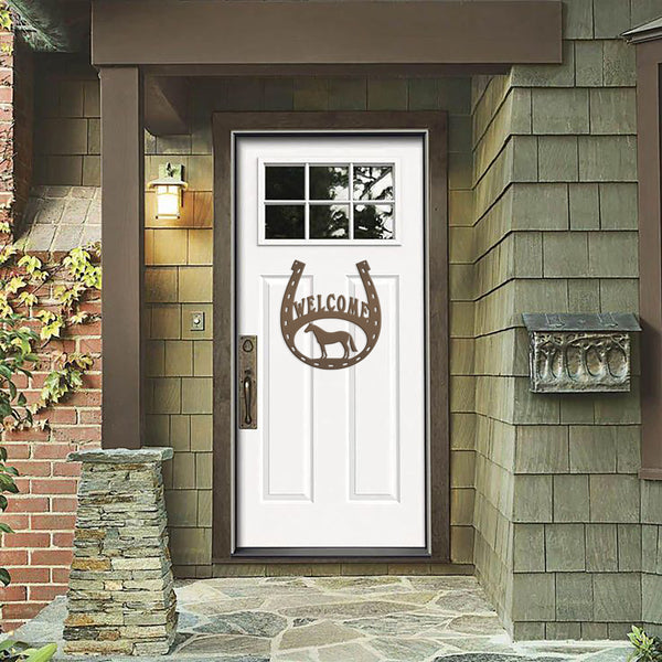 Horse Shoe Welcome Sign, Horse Shoe Art-Horse Barn Wall Decor, Horse Gift