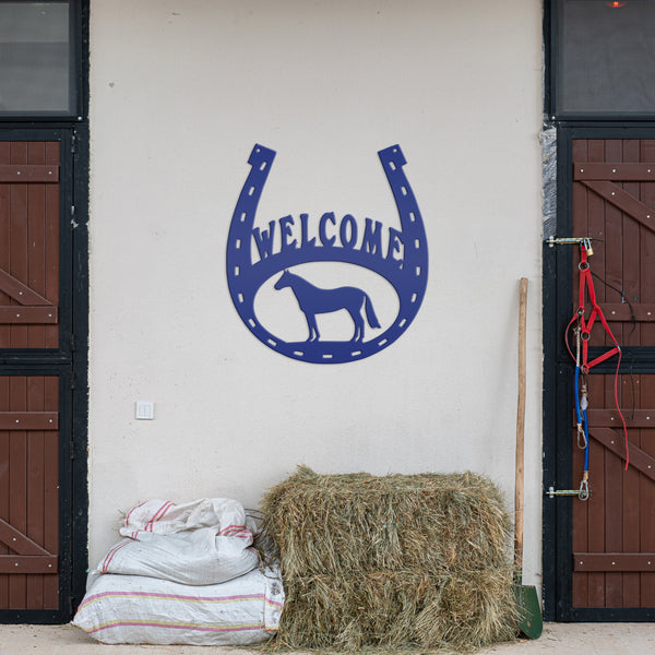 Horse Shoe Welcome Sign, Horse Shoe Art-Horse Barn Wall Decor, Horse Gift