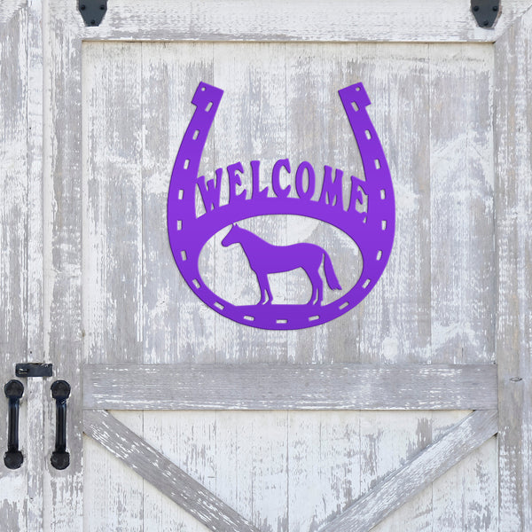 Horse Shoe Welcome Sign, Horse Shoe Art-Horse Barn Wall Decor, Horse Gift