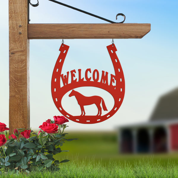 Horse Shoe Welcome Sign, Horse Shoe Art-Horse Barn Wall Decor, Horse Gift