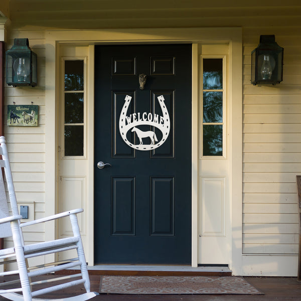 Horse Shoe Welcome Sign, Horse Shoe Art-Horse Barn Wall Decor, Horse Gift