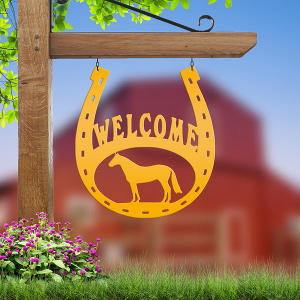 Horse Shoe Welcome Sign, Horse Shoe Art-Horse Barn Wall Decor, Horse Gift