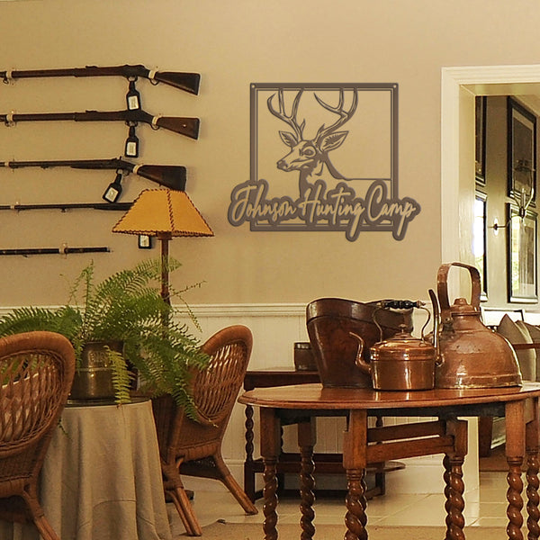 Personalized Deer Hunting Camp Metal Sign - Custom Deer Hunting Cabin-Club-Organization