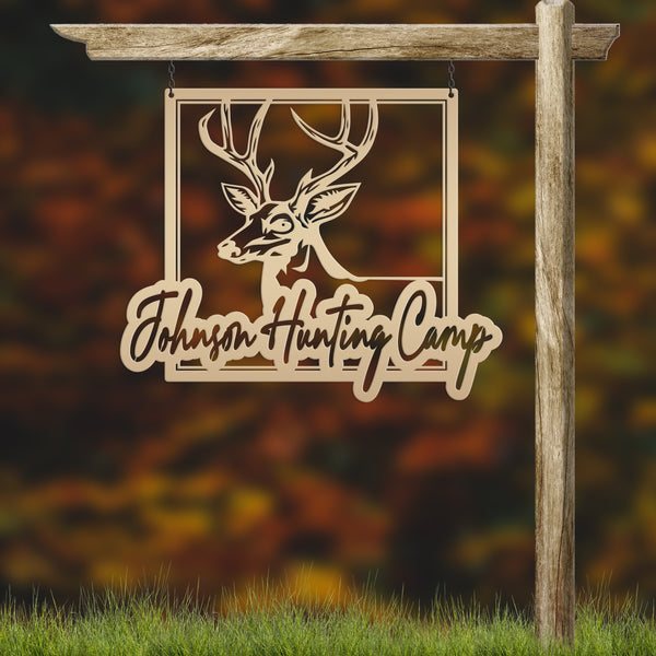 Personalized Deer Hunting Camp Metal Sign - Custom Deer Hunting Cabin-Club-Organization