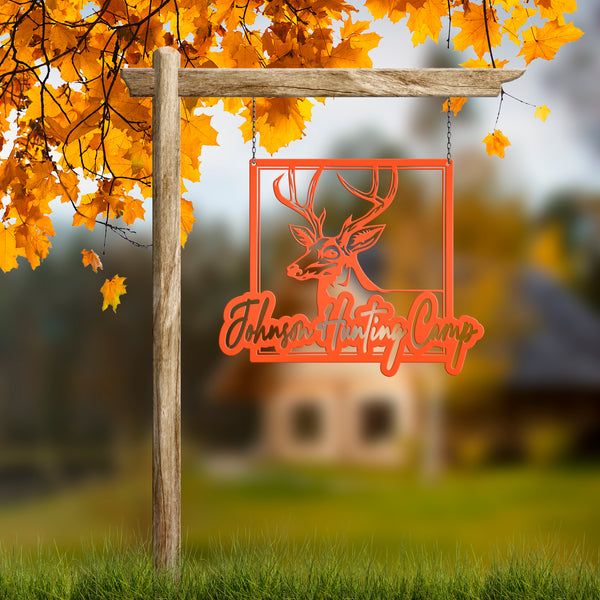 Personalized Deer Hunting Camp Metal Sign - Custom Deer Hunting Cabin-Club-Organization