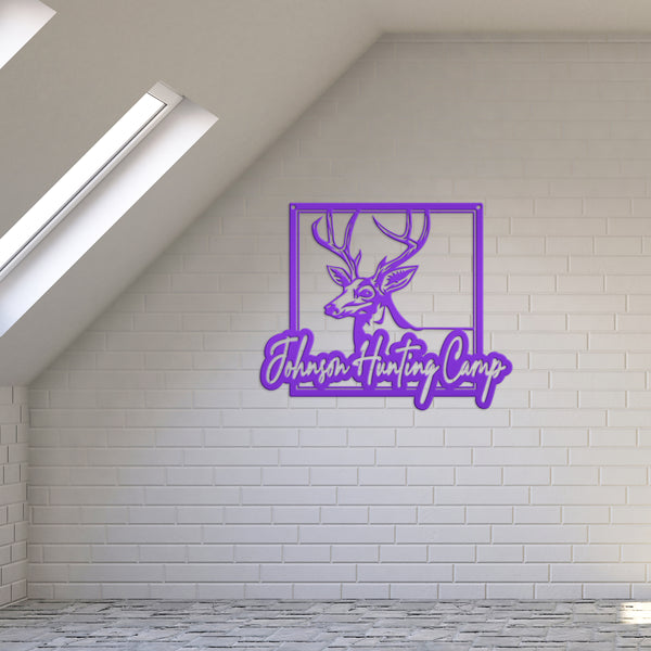 Personalized Deer Hunting Camp Metal Sign - Custom Deer Hunting Cabin-Club-Organization