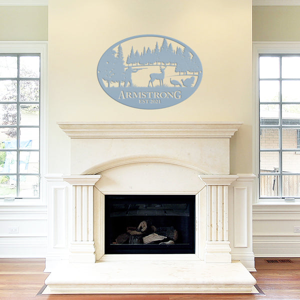 Personalized Turkey and Deer Hunting Scene Sign-Custom Turkey Hunting Sign-Turkey Hunting Themed Decor