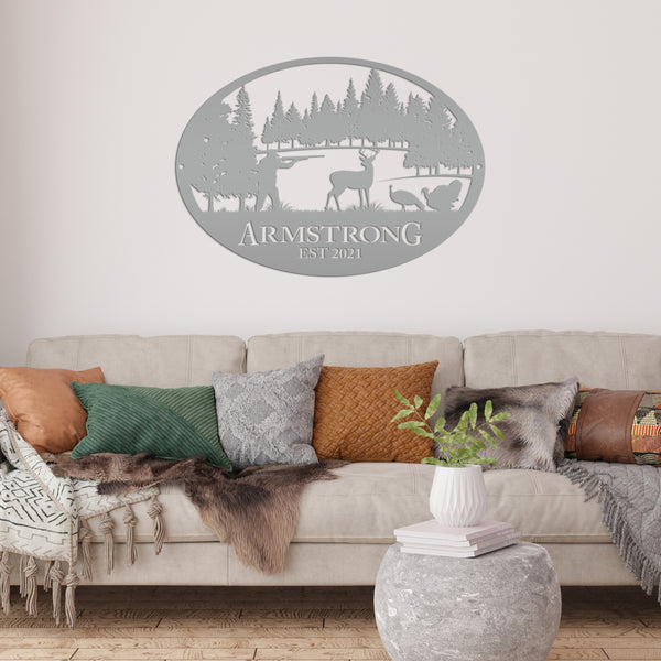 Personalized Turkey and Deer Hunting Scene Sign-Custom Turkey Hunting Sign-Turkey Hunting Themed Decor