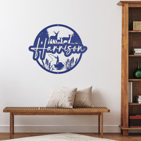 Deer Hunting Scene Wall Art, Deer Decor, Cabin Decor, Fathers Day Gift , Deer Hunter Gift