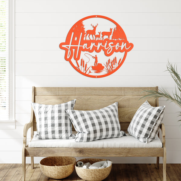 Deer Hunting Scene Wall Art, Deer Decor, Cabin Decor, Fathers Day Gift , Deer Hunter Gift