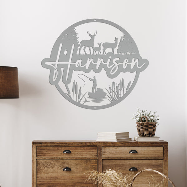 Deer Hunting Scene Wall Art, Deer Decor, Cabin Decor, Fathers Day Gift , Deer Hunter Gift