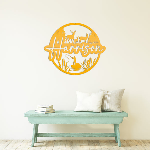 Deer Hunting Scene Wall Art, Deer Decor, Cabin Decor, Fathers Day Gift , Deer Hunter Gift