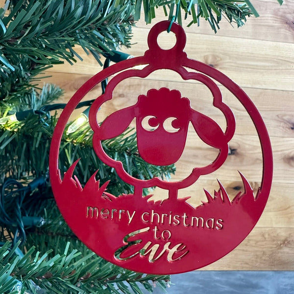 Metal Sheep Ornament - Holiday Decor