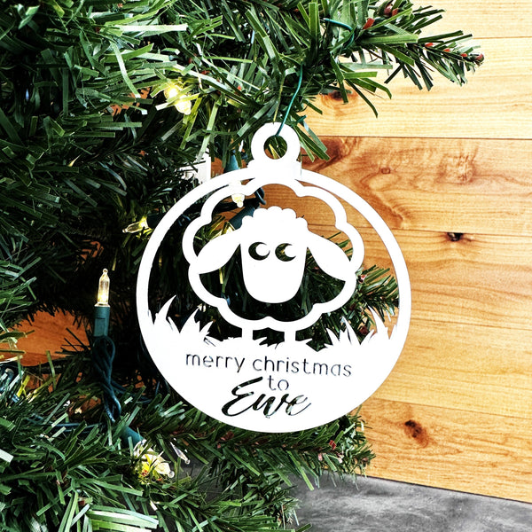 Metal Sheep Ornament - Holiday Decor
