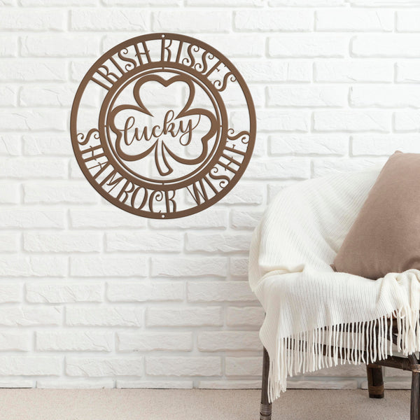 Irish Kisses Shamrock Wishes St. Patrick's Day Metal Sign - St. Patty's Day