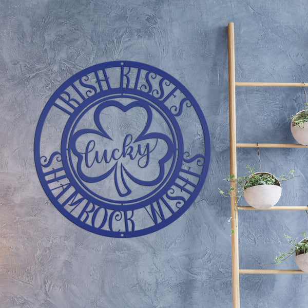 Irish Kisses Shamrock Wishes St. Patrick's Day Metal Sign - St. Patty's Day