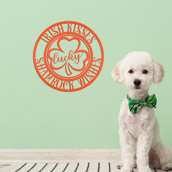 Irish Kisses Shamrock Wishes St. Patrick's Day Metal Sign - St. Patty's Day