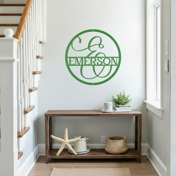 Personalized Last Name Metal Sign, Monogram Name Home Decor, Family Name Monogram,  Anniversary Gift Idea, Couples Gift, Front Door Sign, Name Sign Home Decor,
