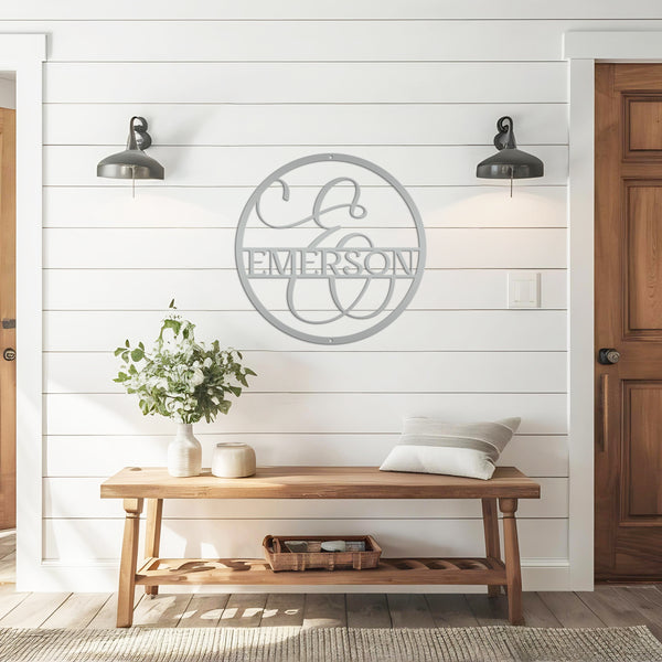 Personalized Last Name Metal Sign, Monogram Name Home Decor, Family Name Monogram,  Anniversary Gift Idea, Couples Gift, Front Door Sign, Name Sign Home Decor,
