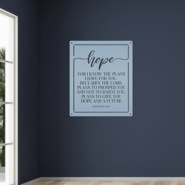 Bible Verse Christian Metal Sign - Christian Wall Art - Jeremiah 29-Biblical Verse Wall Art-Christian Home Decor-Religious Signs and Art