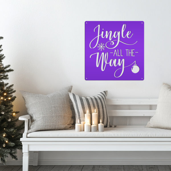 Jingle All The Way Christmas Metal Sign