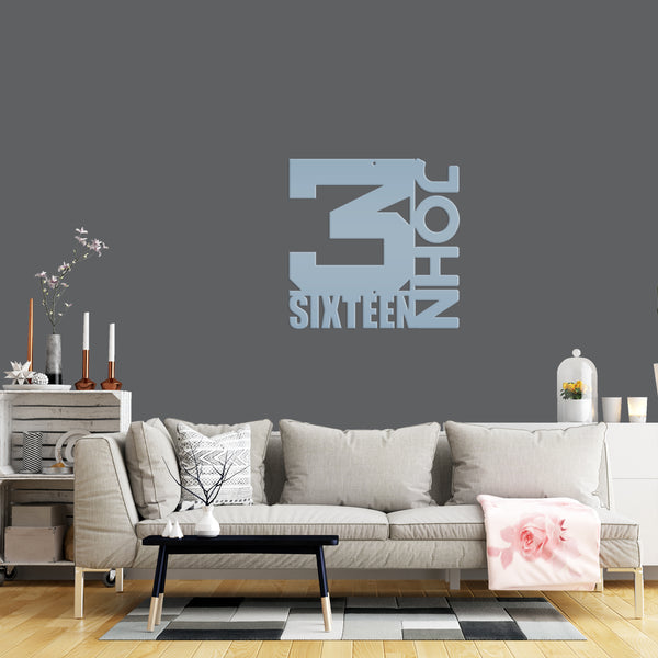John 3:16 Bible Verse Metal Sign - Christian Home Decor - Unique Religious Wall Hanging - Inspirational Church Decorations - Christian Gifts