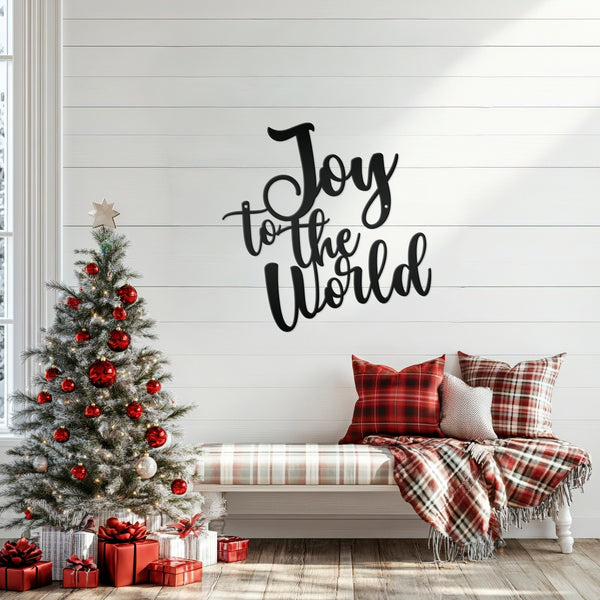 Joy to the World Metal Christmas Sign - Festive Holiday Decor - Joyful Outdoor Decorations - Charming Seasonal Signs - Unique Xmas Wall Art
