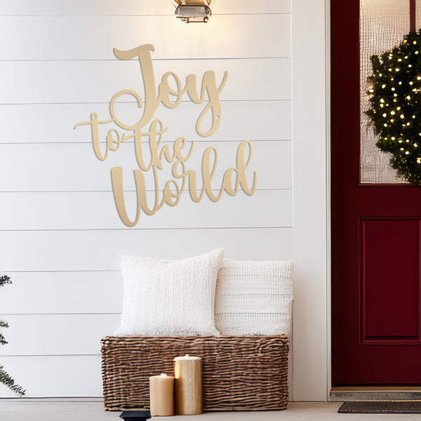 Joy to the World Metal Christmas Sign - Festive Holiday Decor - Joyful Outdoor Decorations - Charming Seasonal Signs - Unique Xmas Wall Art