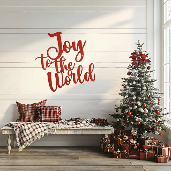 Joy to the World Metal Christmas Sign - Festive Holiday Decor - Joyful Outdoor Decorations - Charming Seasonal Signs - Unique Xmas Wall Art