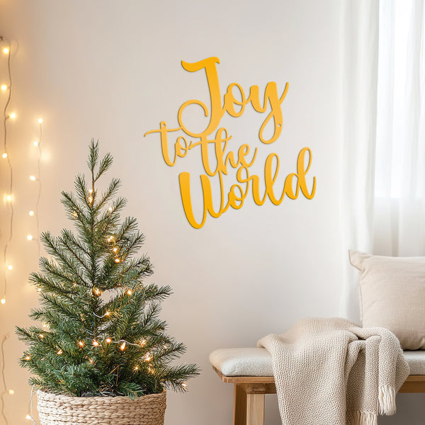 Joy to the World Metal Christmas Sign - Festive Holiday Decor - Joyful Outdoor Decorations - Charming Seasonal Signs - Unique Xmas Wall Art