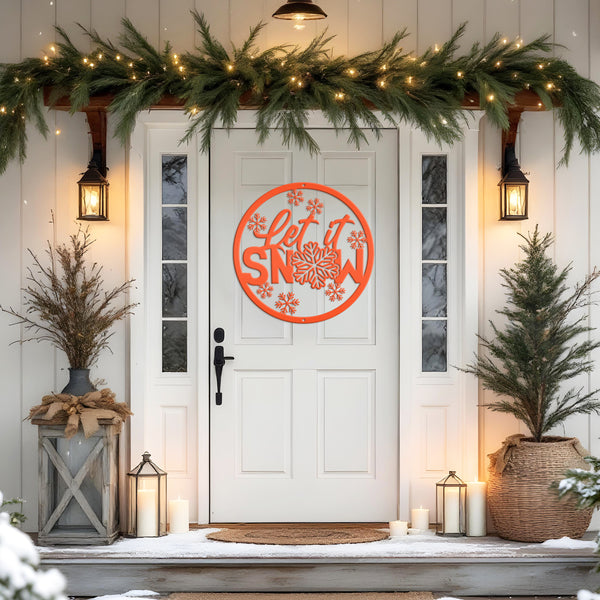Outdoor Let it Snow Metal Sign,  Winter Decor, Seasonal Decor-Let It Snow Metal Signs -Winter Decor