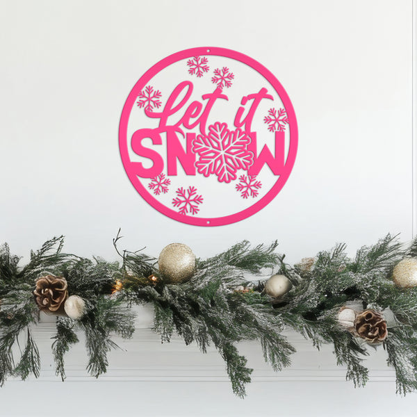 Outdoor Let it Snow Metal Sign,  Winter Decor, Seasonal Decor-Let It Snow Metal Signs -Winter Decor