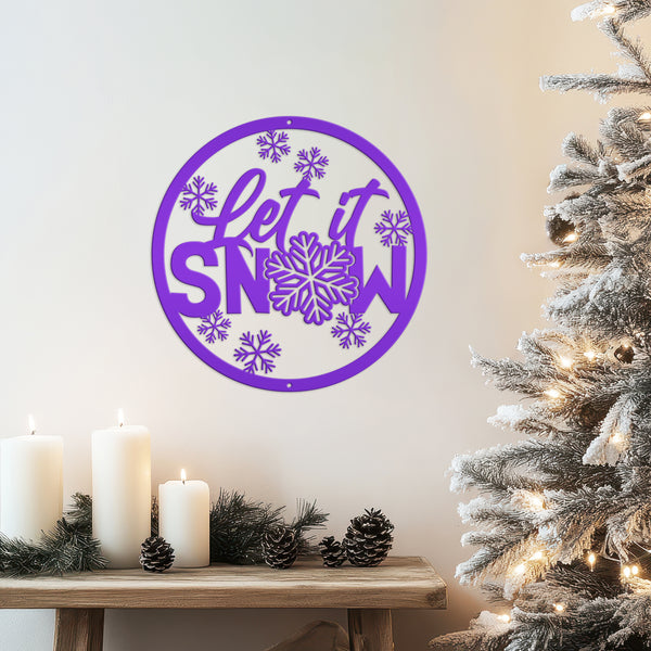 Outdoor Let it Snow Metal Sign,  Winter Decor, Seasonal Decor-Let It Snow Metal Signs -Winter Decor