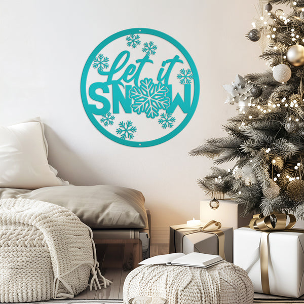 Outdoor Let it Snow Metal Sign,  Winter Decor, Seasonal Decor-Let It Snow Metal Signs -Winter Decor