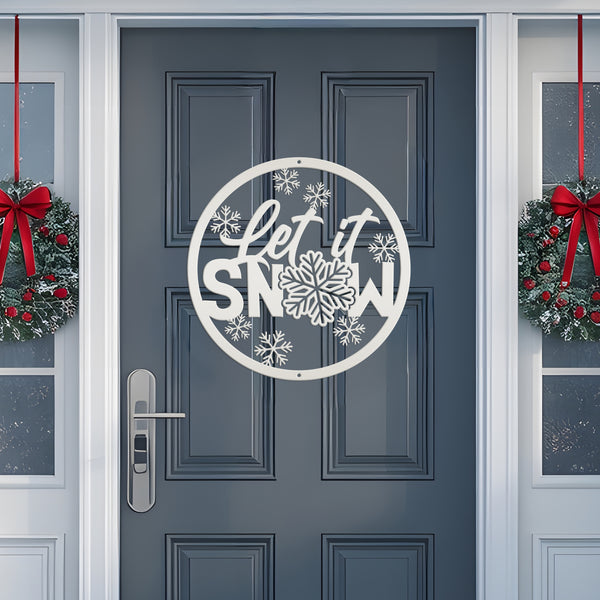 Outdoor Let it Snow Metal Sign,  Winter Decor, Seasonal Decor-Let It Snow Metal Signs -Winter Decor