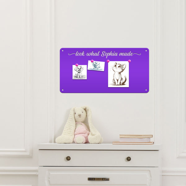 Custom Magnetic Board for Home & Office - Personalized Message Board - Souvenir Magnet Display - Children's Artwork Sign - Metal Home Decor