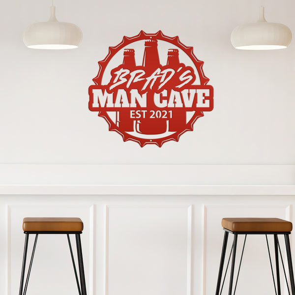 Personalized Beer Sign, Mancave Wall Decor ,Wall Art for Dads Mancave, Beer Wall Decor & Wall Art