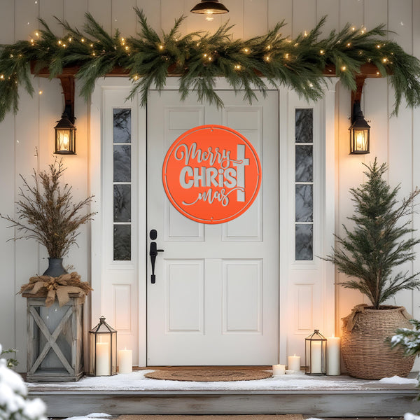 Faithful Christmas Wall Art - Unique Christian Metal Signs - Elegant Holiday Decor - Charming Front Door Hanger - Cute Merry Christmas Sign