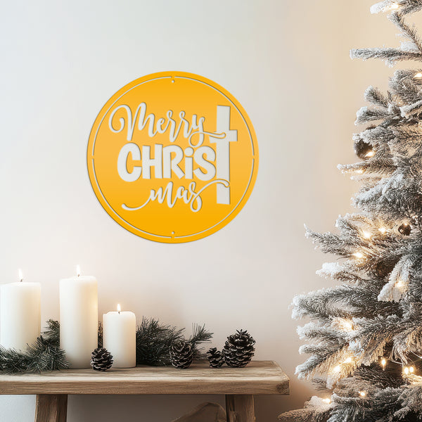 Faithful Christmas Wall Art - Unique Christian Metal Signs - Elegant Holiday Decor - Charming Front Door Hanger - Cute Merry Christmas Sign