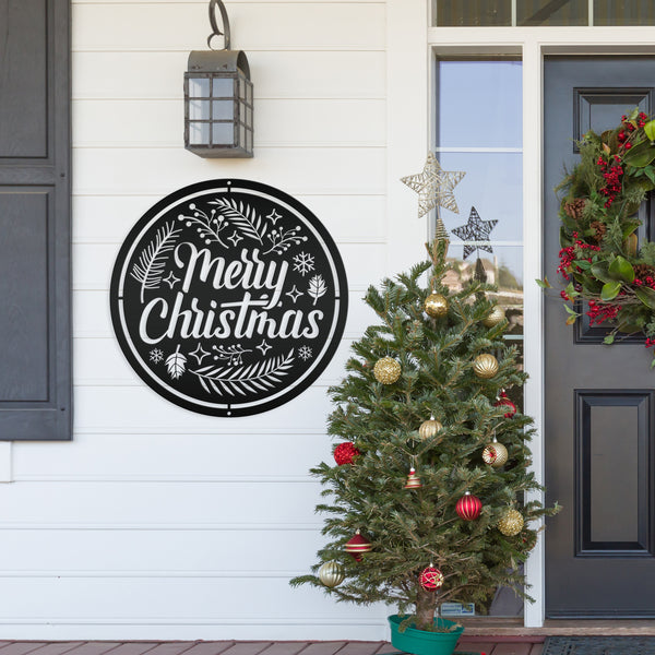 Decorative Merry Christmas Sign, Metal Christmas Decor