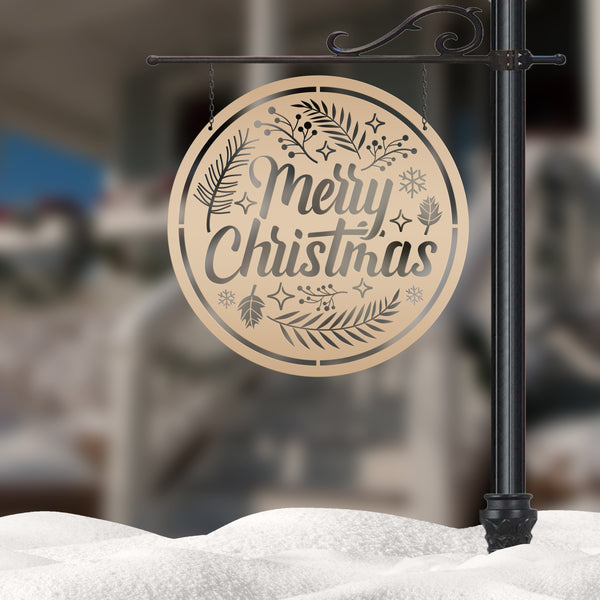 Decorative Merry Christmas Sign, Metal Christmas Decor