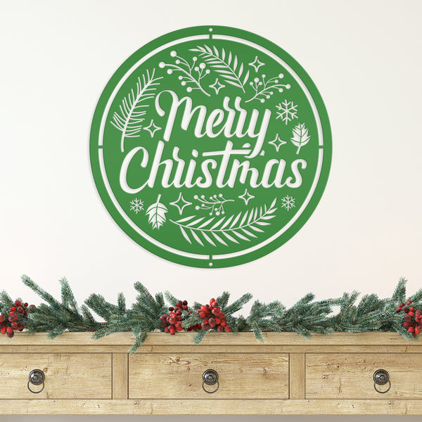 Decorative Merry Christmas Sign, Metal Christmas Decor