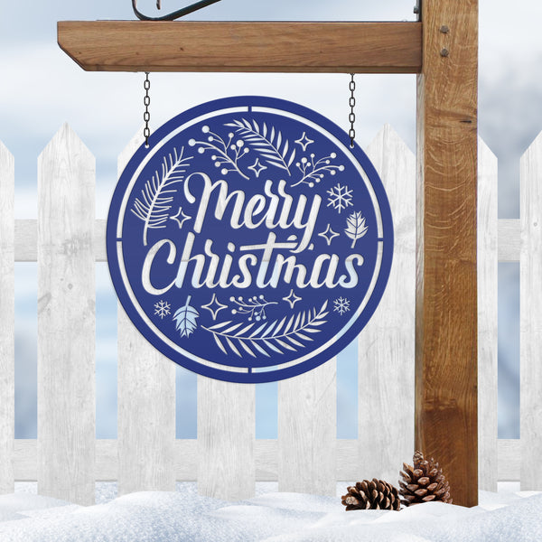 Decorative Merry Christmas Sign, Metal Christmas Decor