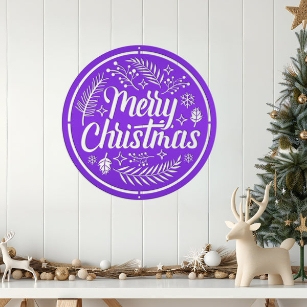 Decorative Merry Christmas Sign, Metal Christmas Decor