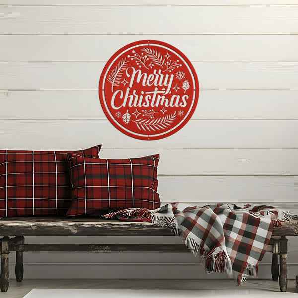 Decorative Merry Christmas Sign, Metal Christmas Decor