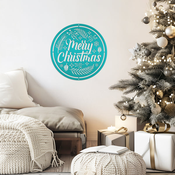Decorative Merry Christmas Sign, Metal Christmas Decor