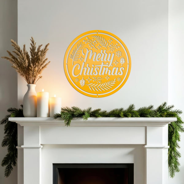 Decorative Merry Christmas Sign, Metal Christmas Decor