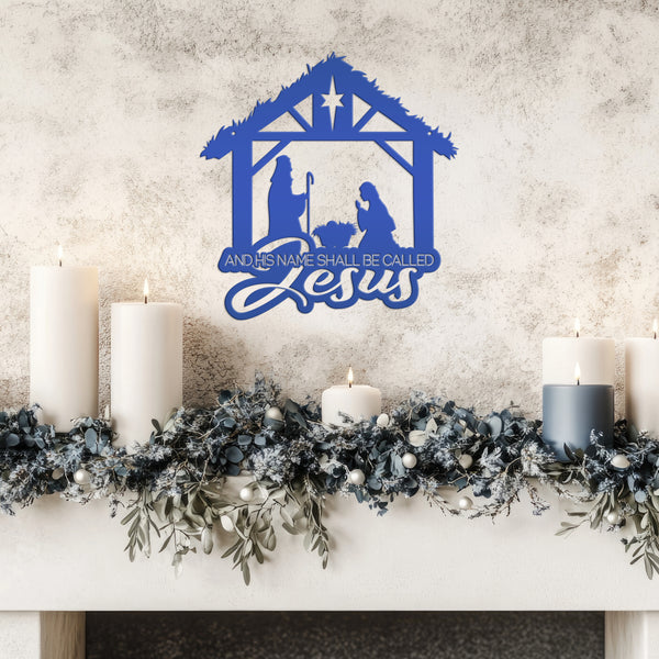 Christmas Nativity Metal Sign - 'And His Name Shall Be Called' Wall Decor - Christian Holiday Wall Hanging - Seasonal Decorations
